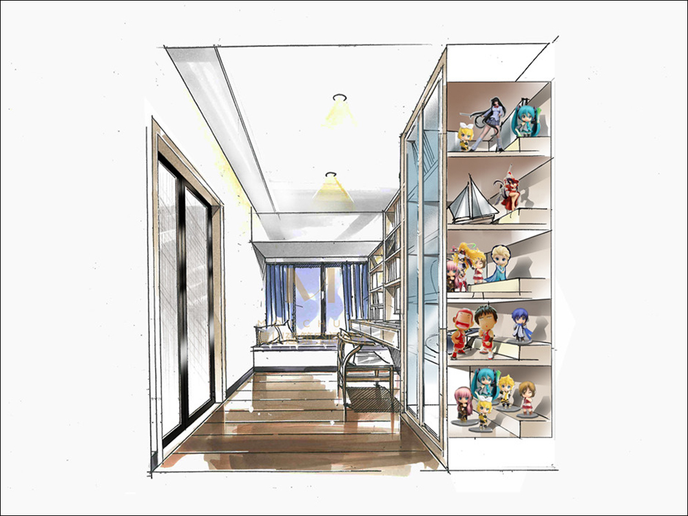 竹盛花園書(shū)房裝修設(shè)計(jì)效果圖